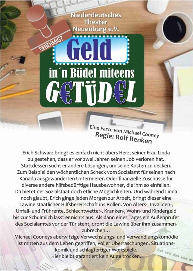 Plakat: Geld in Büdel - Nix as Getüdel