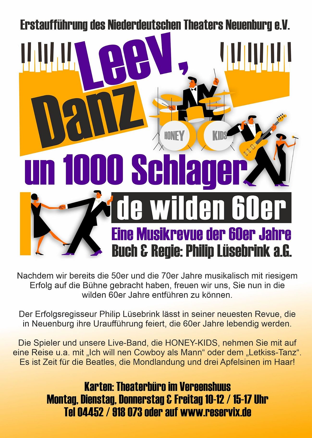 Plakat Leev, Danz un 1000 Schlager – De wilden 60er